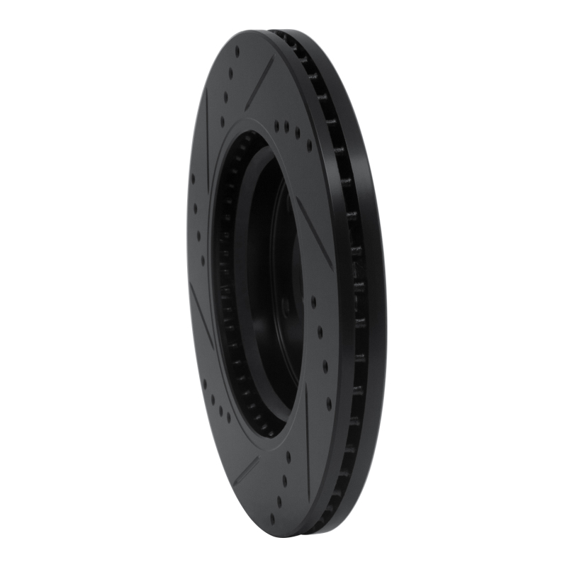 Nissan Juke Brake Rotor (1) - Front Right - R1 Concepts - Drilled & Slotted - Black - `11-`19